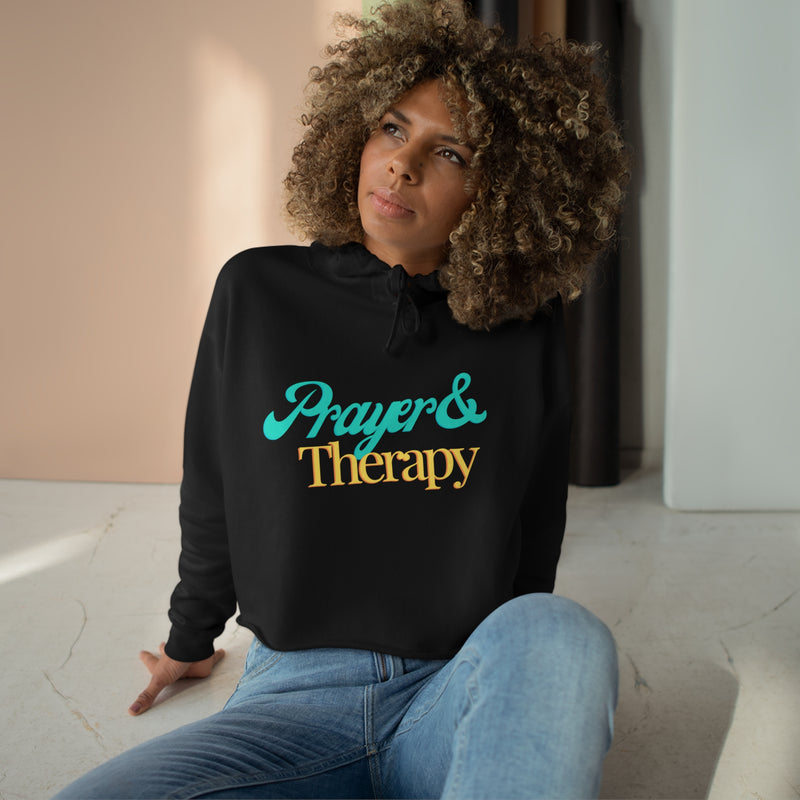 "Prayer & Therapy" Cropped Hoodie