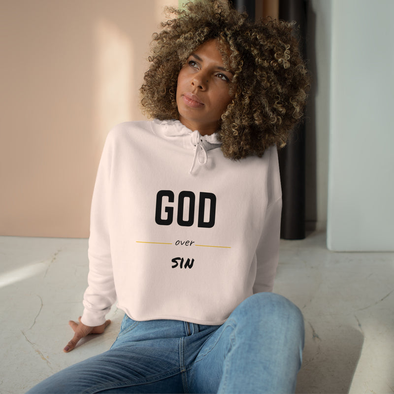 "God over sin" Cropped Hoodie