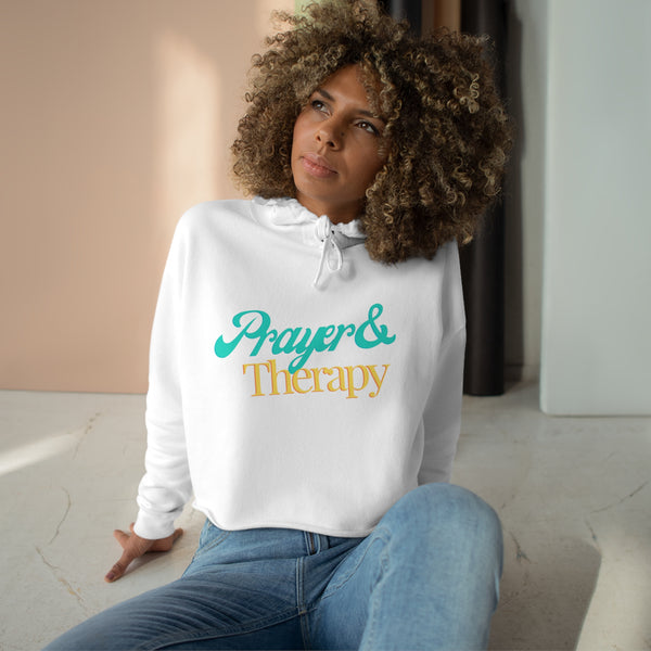 "Prayer & Therapy" Cropped Hoodie